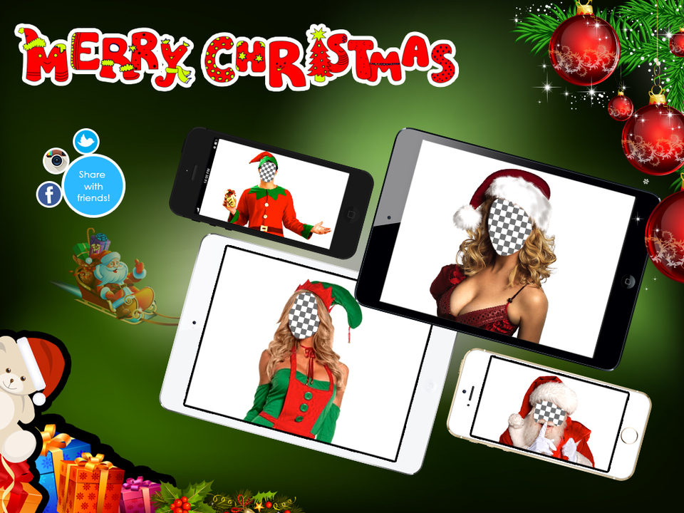 Merry Christmas Photo Booth - Make your funny xmas face with Santa Claus and Elf frames screenshot 2