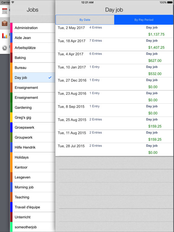 SalaryBook HD - Hourly Time tracking and Timesheet Screenshots