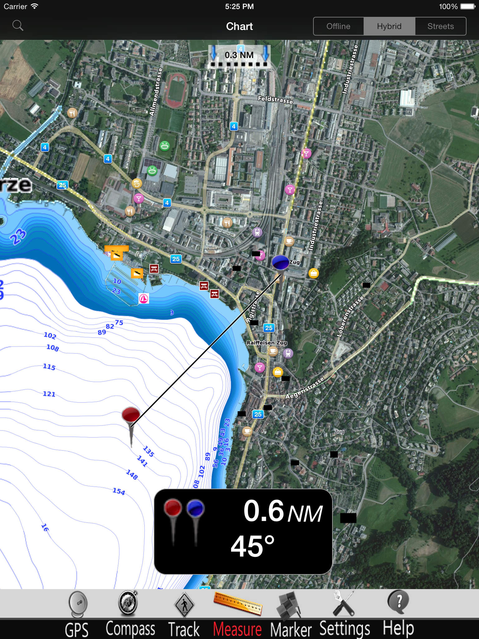 Zug - Aegeri Lakes Charts Pro