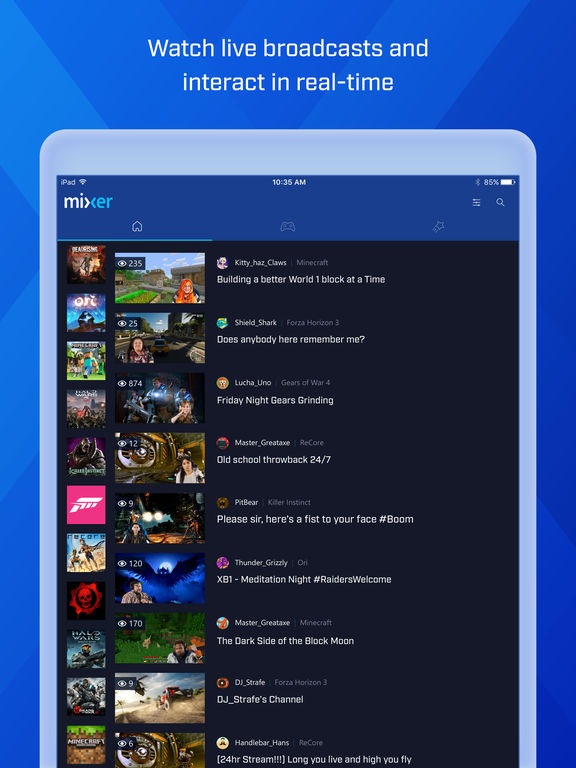 Mixer – Interactive Live Streaming Screenshot