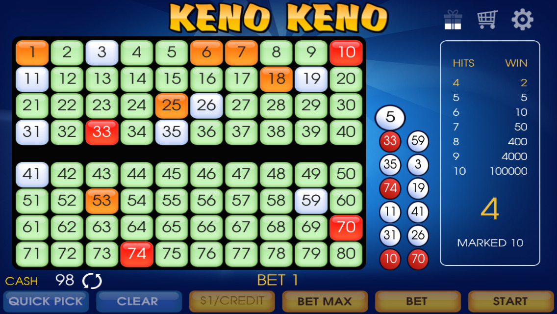 what is the best bet in keno