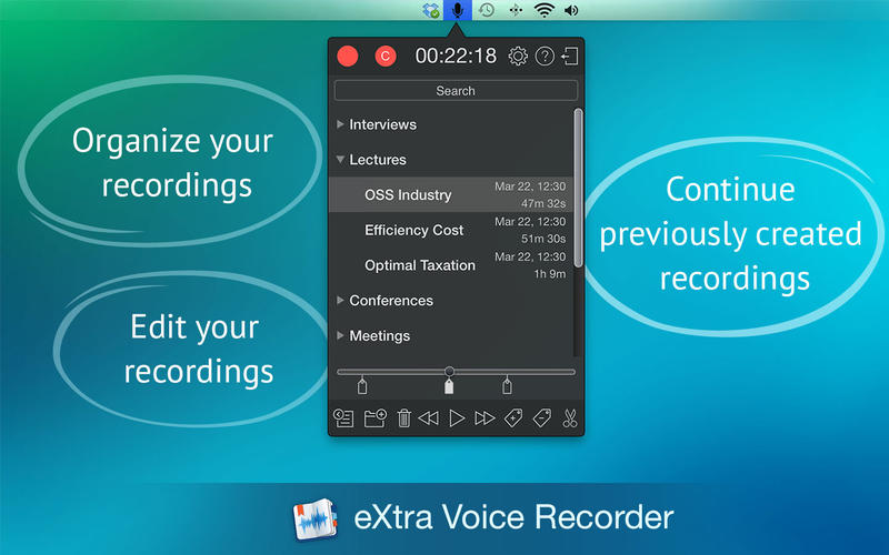 eXtra Voice Recorder 3.1 Record, edit, and sync with Dropbox macOS