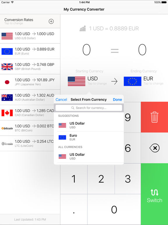 The Best Currency Converter S For Ipad Picker My Currency Converter Exchange Rates Screenshot